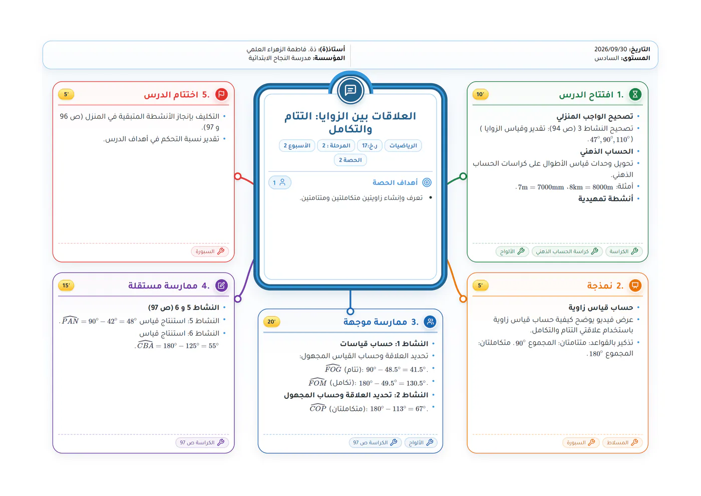Mathématiques (avec formules, en arabe)
